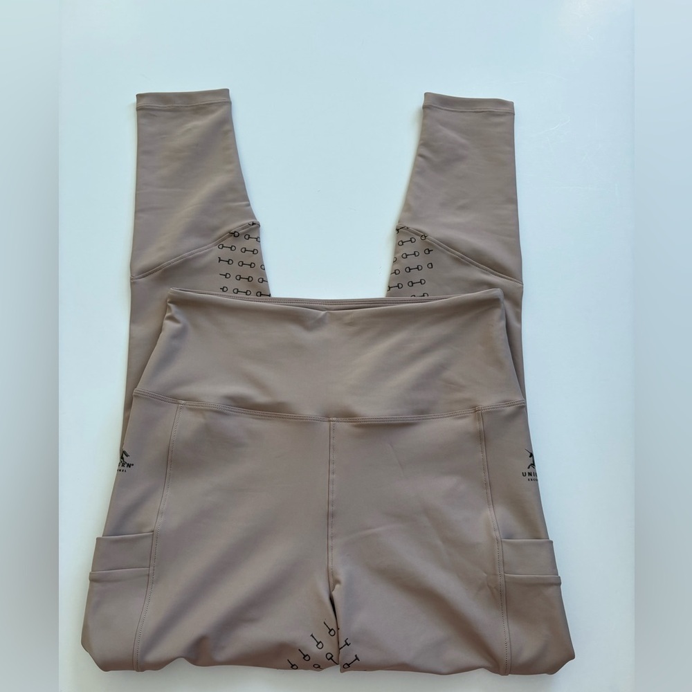 Uniqcorn Exceptionnel Hi Rise Equestrian Tights Hunter Beige Size Large